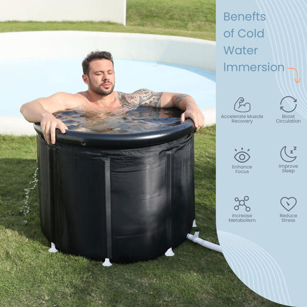 XXL Ice Bath Tub,102 GL Cold Plunge Tub,Portable Plunge Pool,multi-level Portable Bathtub For Outdoor Gym Treatments,Foldable Basin — foto 7