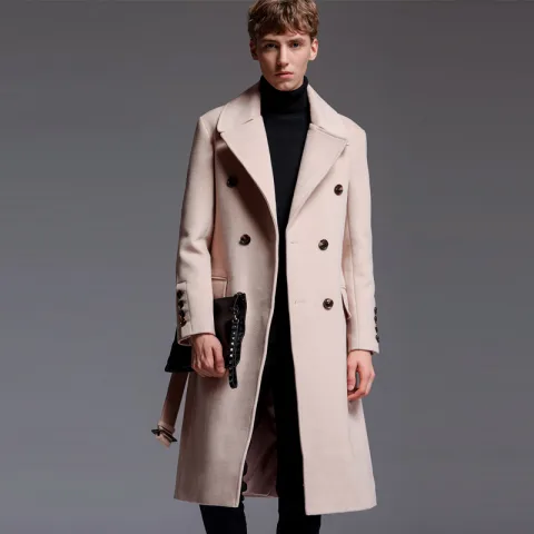 Extra Long Sweater Coat with Belt for Men