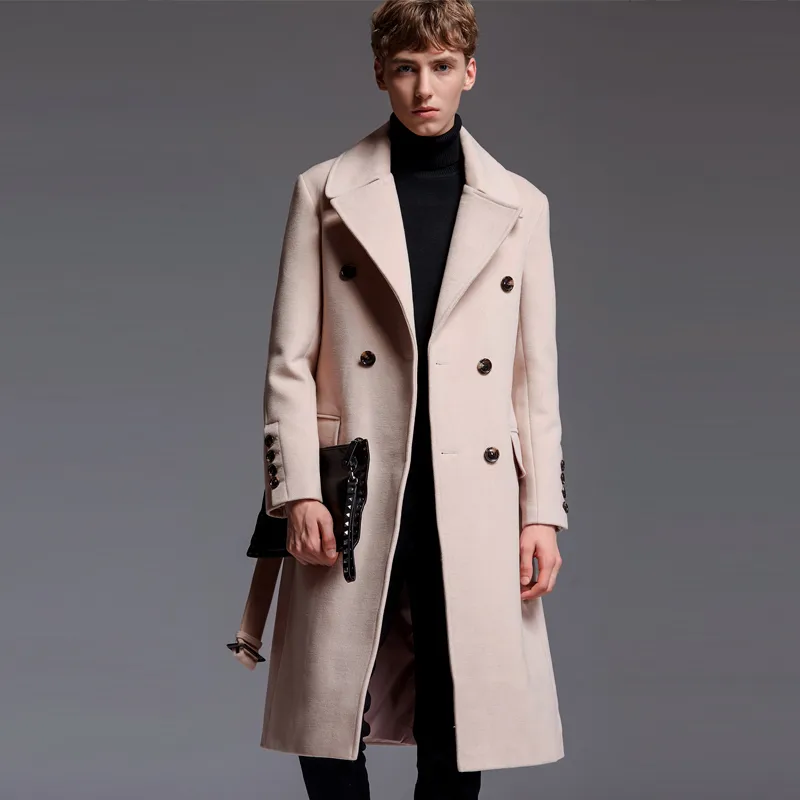 Extra Long Sweater Coat with Belt for Men