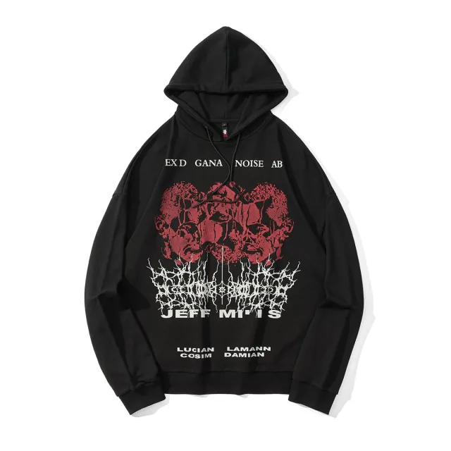 Unisex Hooded Tide Brand Loose Sweater High Street Black - Shop at LoveMi