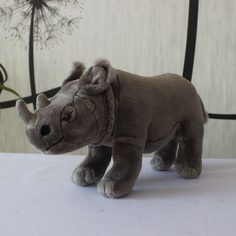 Simulated Double-horned Rhino Plush Toy