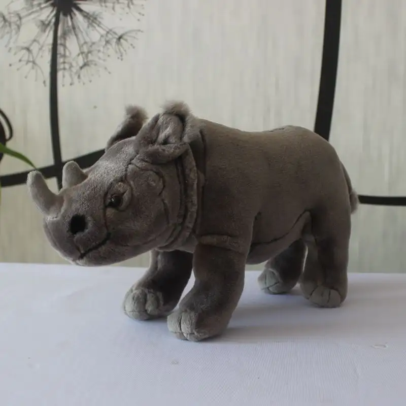 Simulated Double-horned Rhino Plush Toy