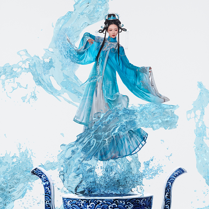 Women's Embroidered Stand Collar Cheongsam Horse Face Skirt