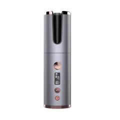 Wireless Rechargeable Curling Iron Electric Hair Curler Fully Automatic Rotating Portable Hairdresser - Grey - View 1