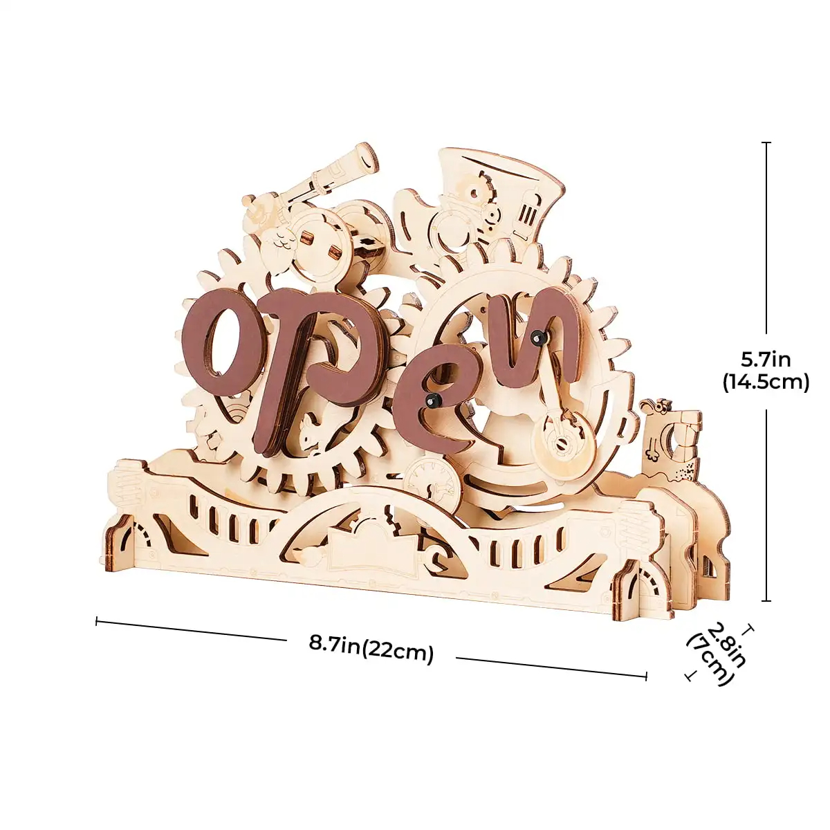 Rokr Open Closed Sign 3D Wooden Puzzle - Customer Attraction, Easy Assembly, Engaging Experience.