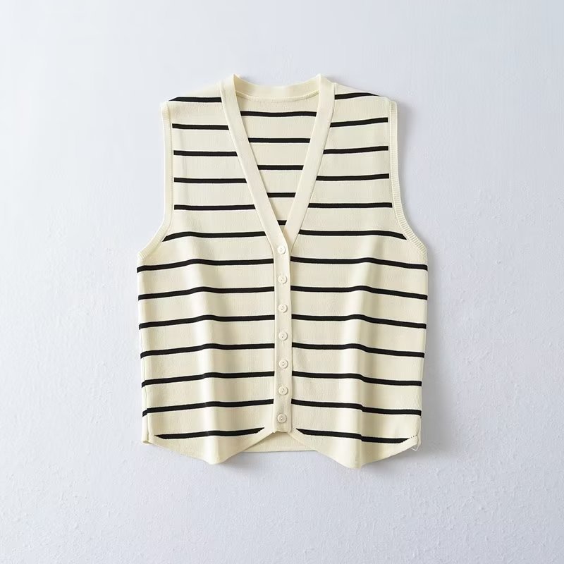 Women’s Fashion V-neck Striped Vest