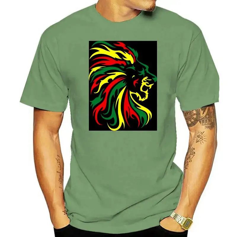 Men's Fashion Casual Lion Print T-Shirt Top