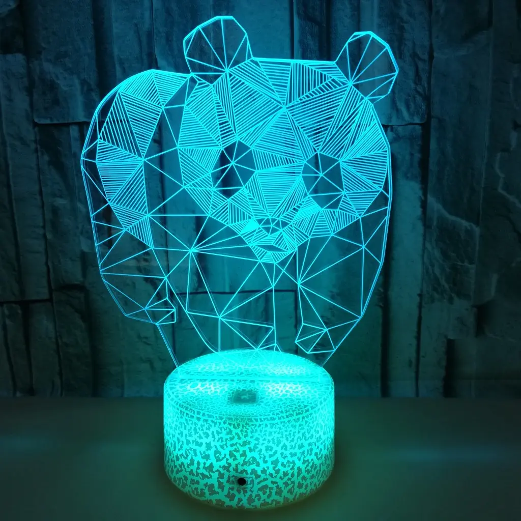New Panda Colorful LED Touch 3D Night