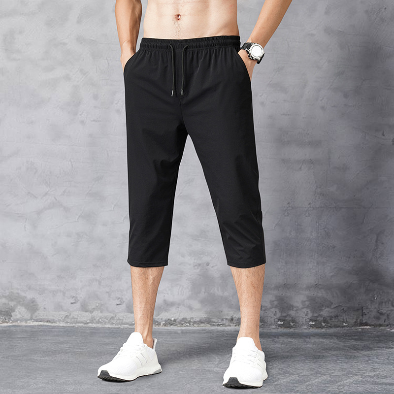 Title 2, Mens Ice Silk Thin Cropped Pants Fashion, brea...