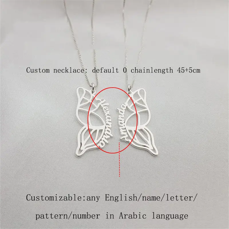 Niche Design Cute Butterfly Necklace Stainless Steel Chain