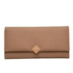 Women's Fashion Simple Multifunctional Tri-fold Wallet - Coffee - View 1