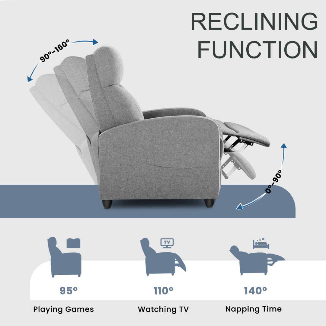 Recliner Chair PU Leather Recliner Sofa No Massage β photo 8