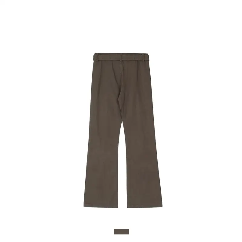 Multi-pocket Micro-flare Cargo Pants With Vintage Zip