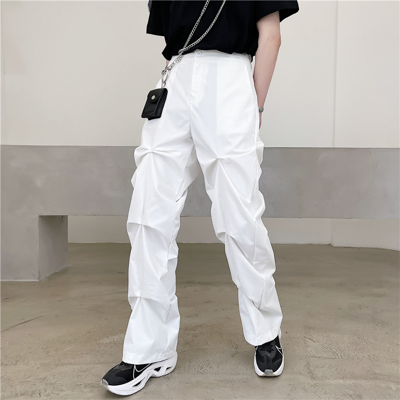 Title 1, Dark Designer Pleated Casual Pants Mens Loose ...