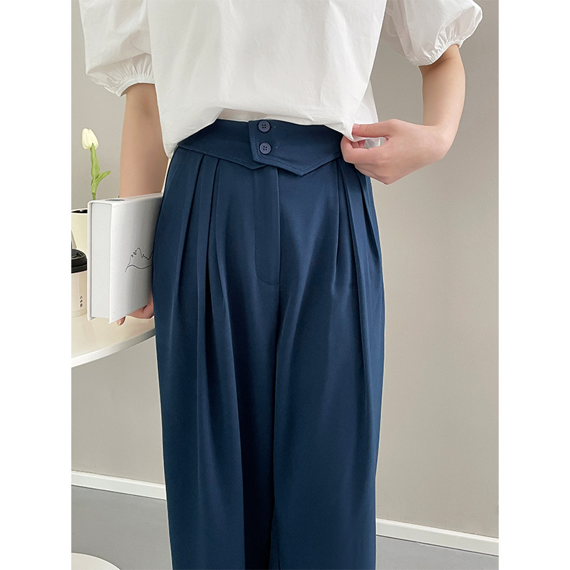 Title 6, Tailleknoopontwerp Casual broek met hoge taille...