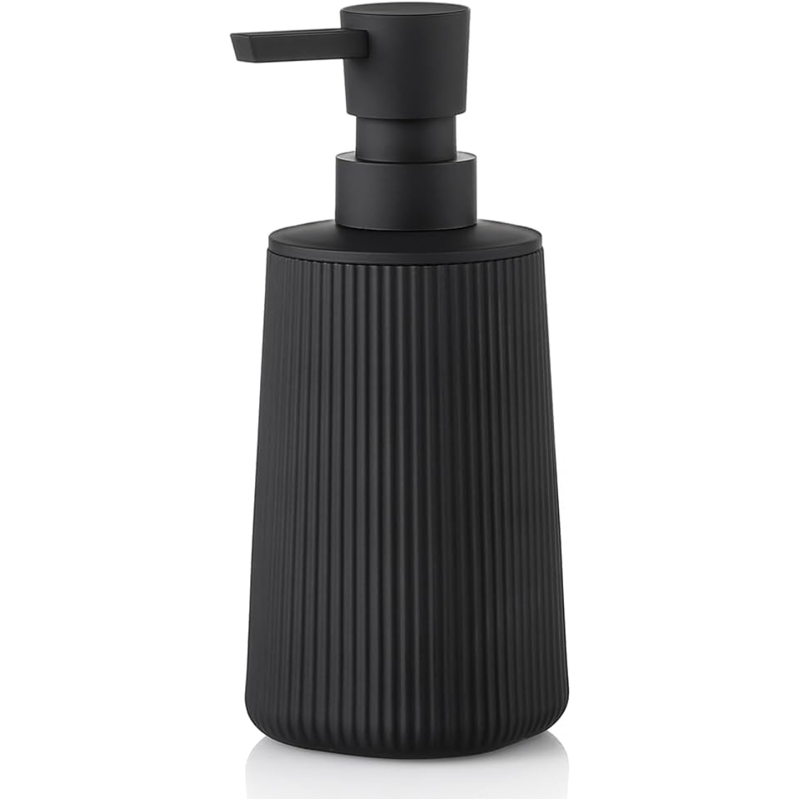Small Soap Dispenser For Bathroom And Kitchen Modern Farmhouse Striped Style Plastic Hand Soap Dish Soap Dispenser With Pump Matte Black 4