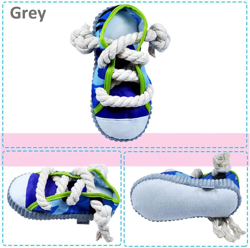 Dog Toys Shoes Pet Cotton Rope Slippers Sound Making Toys Teeth Cleaning Built-in BB Airbag Round Ball Bell Various