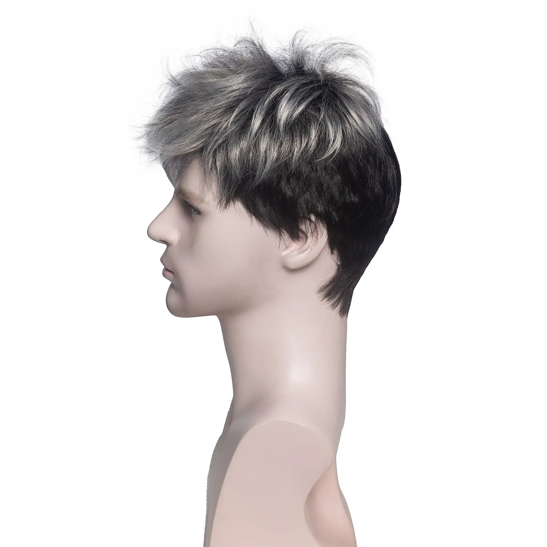 Men's Fluffy Texture Short Hair Full-head Wig