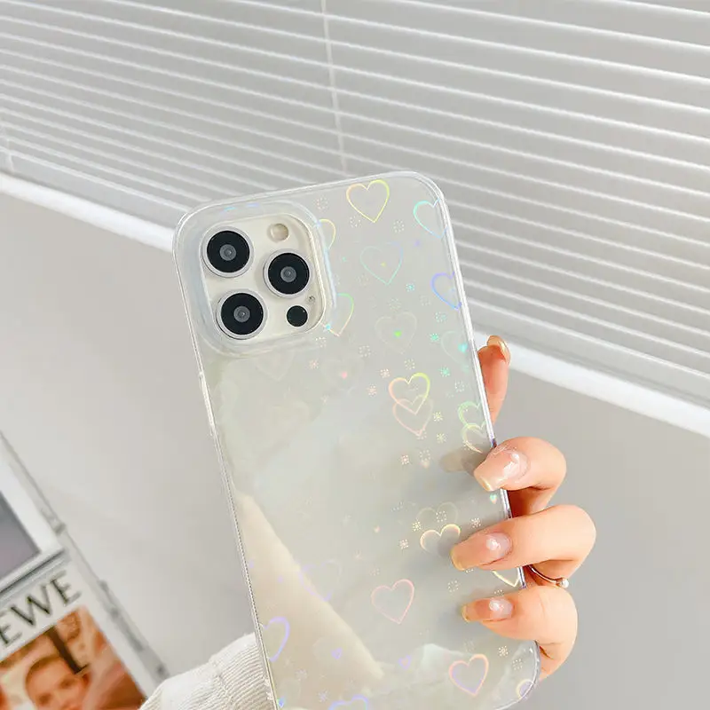 Laser Colorful Love for Double-sided Coated Silicone Phone Case