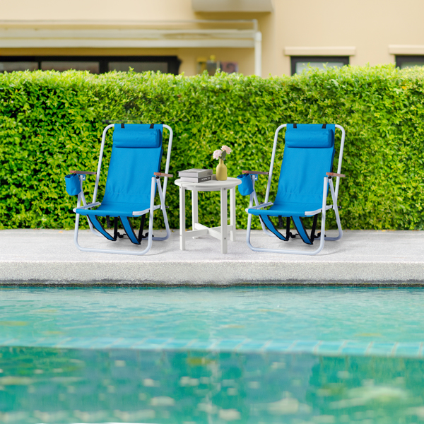 Folding Beach Chair Set Of 2 For Adults, 4 Position Portable Backpack Foldable... 14