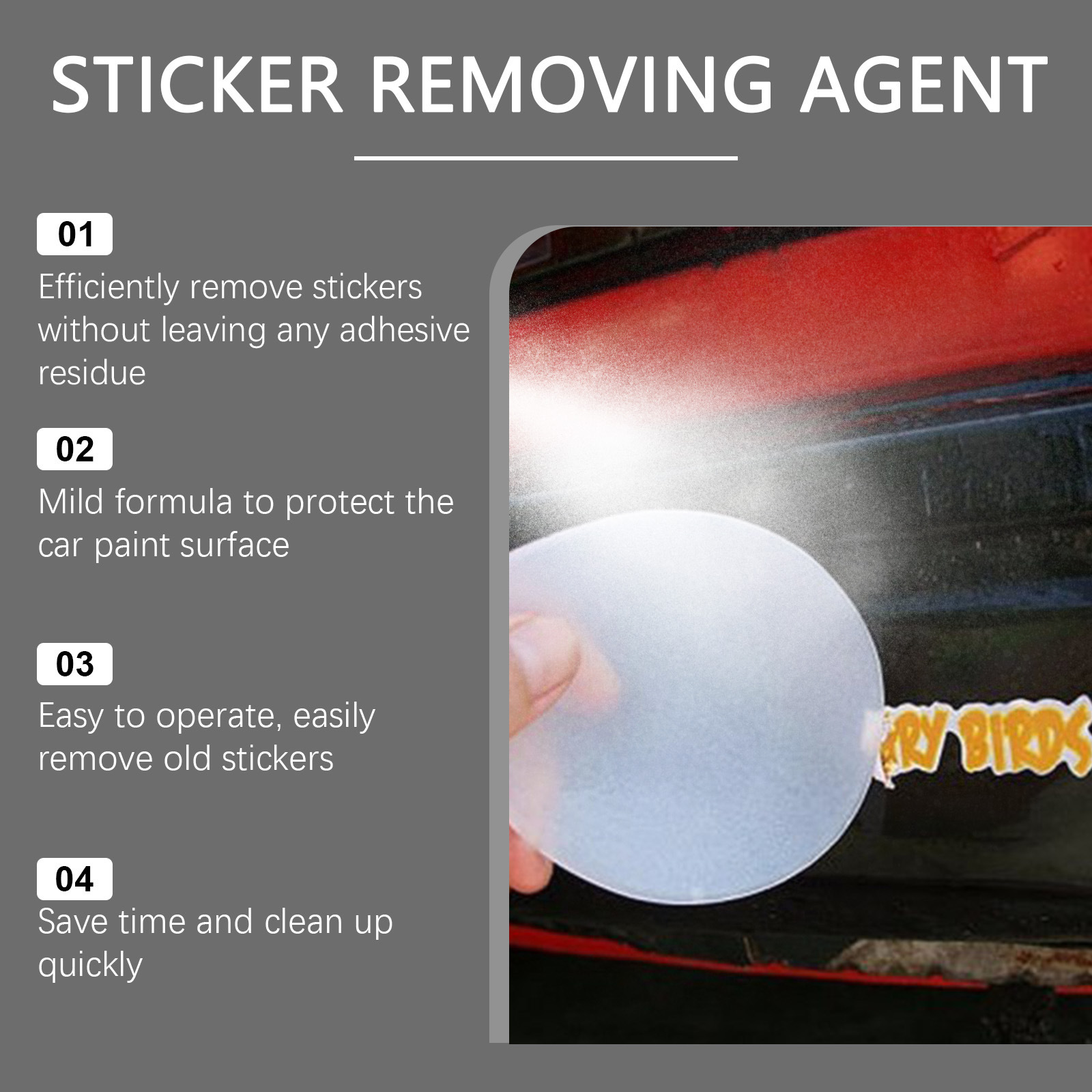 HOMONTH Car Sticker Adhesive, Car Glass And Paint Surface Self-adhesive Sticker Cleaner