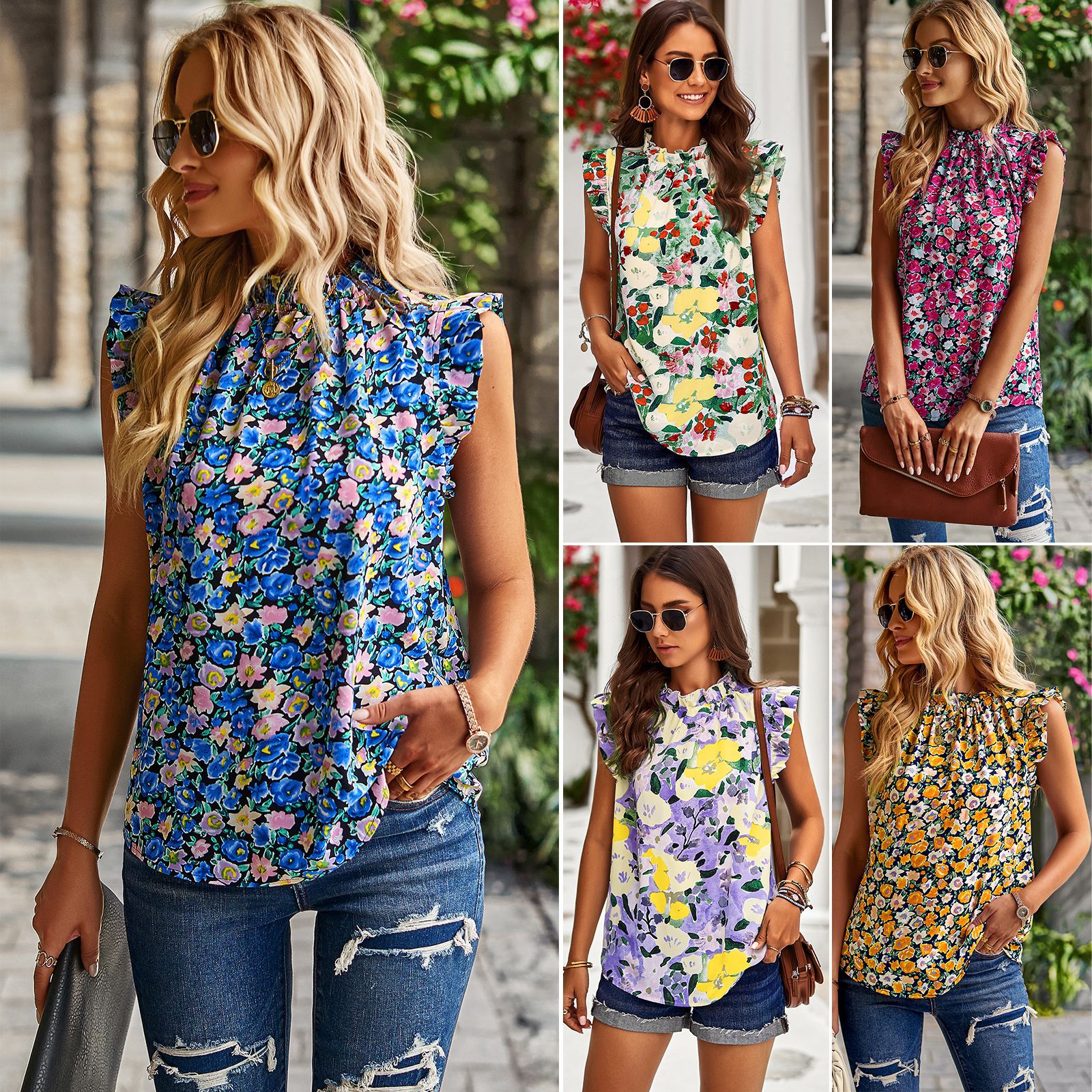 Women's Temperament Fashion Loose Casual Floral Shirt