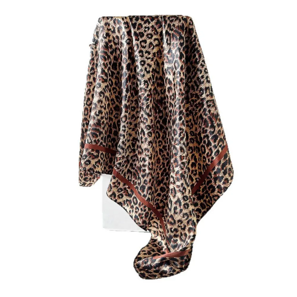 Women's Classic Leopard Print Silk Scarf