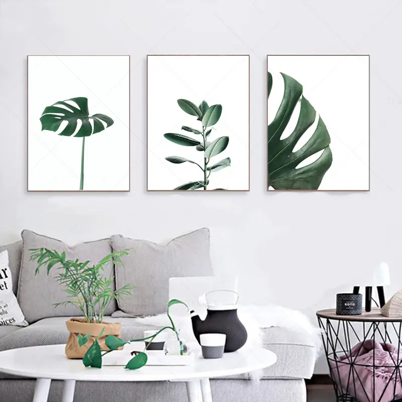 Nordic Style Tropical Plants Poster Green Leaves