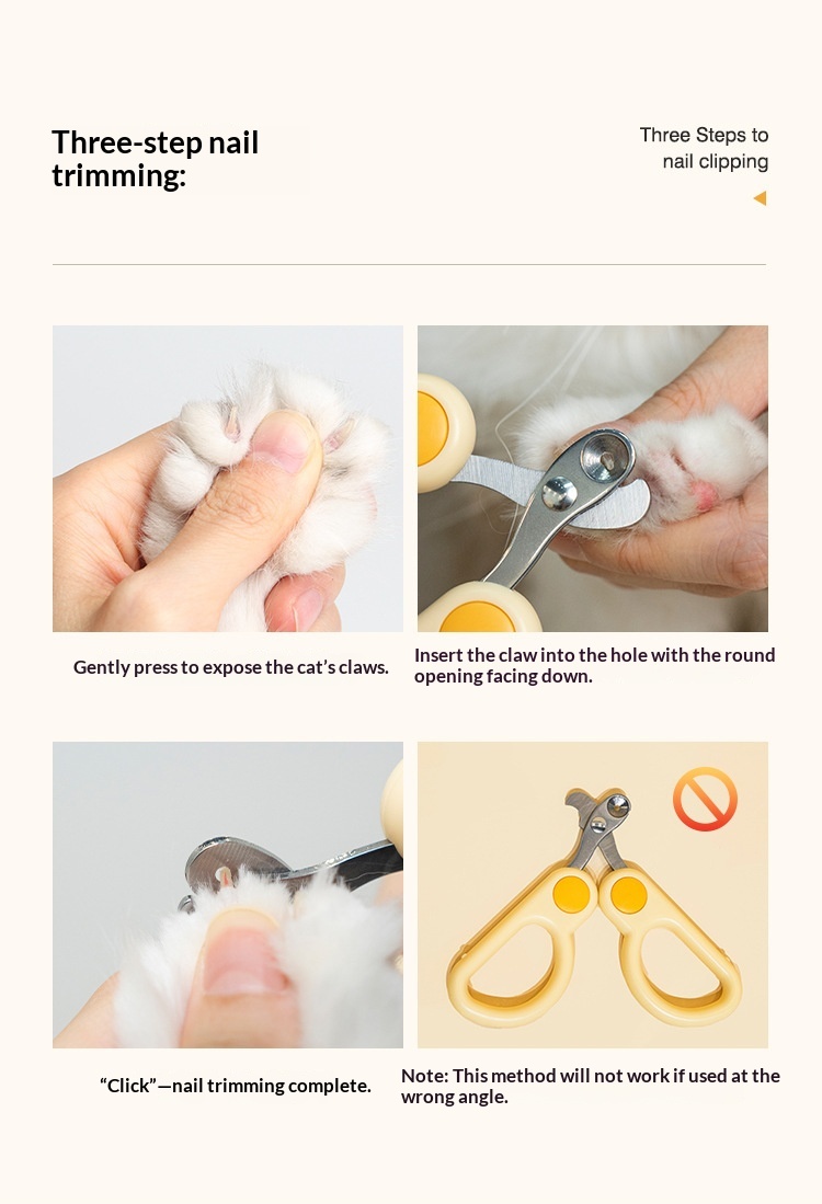 Little Rabbit Blind Cutters Pet Nail Cutters Cat Nail Cutters Anti-Catch Cat Nail Cutters Baby Cat Claw Cutters Anti-Cut Blood Line Round Hole detail photo 5