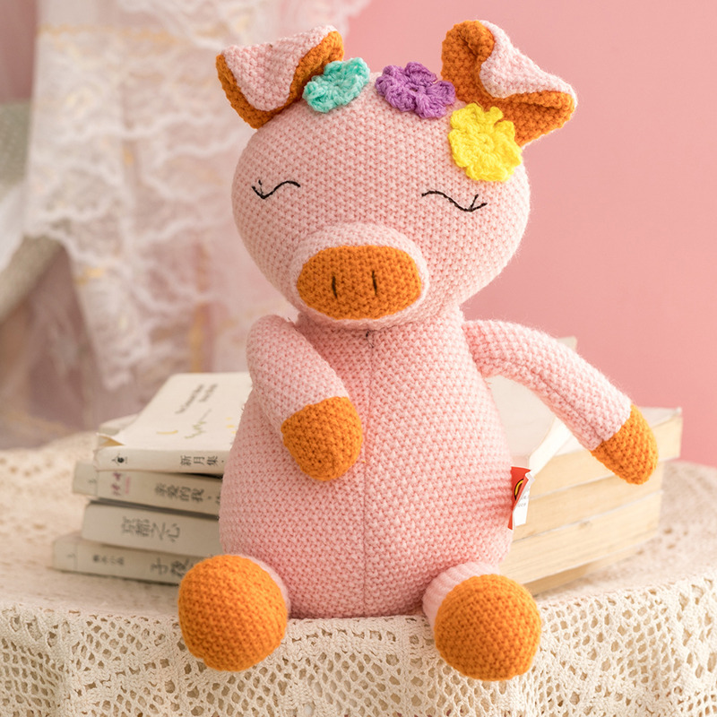 Pink Pig Wool Doll