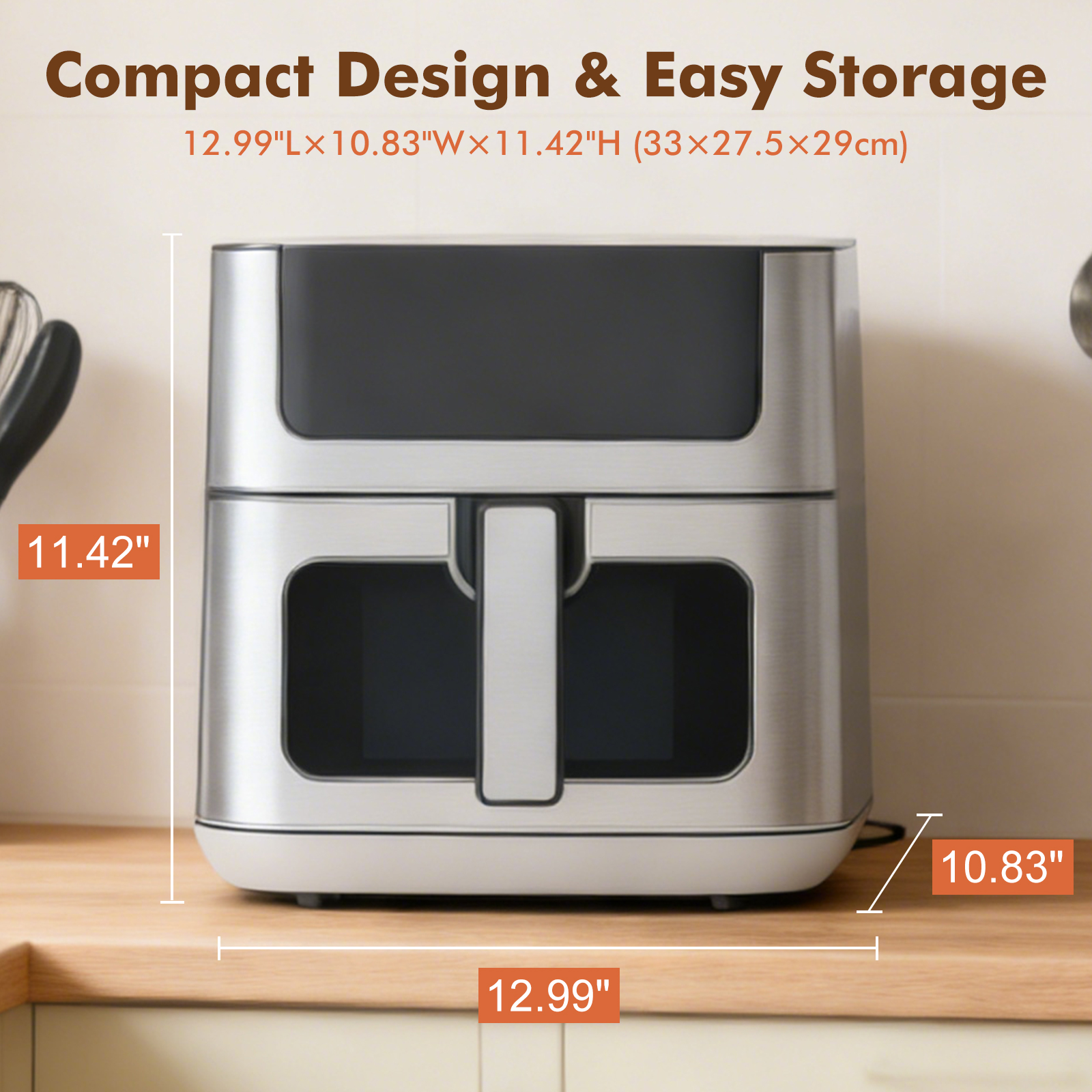 6.34 Litre Oil-free Air Fryer, With Window Design, 8 Food Cooking Modes, And Equipped With A 90-minute Timer image 4