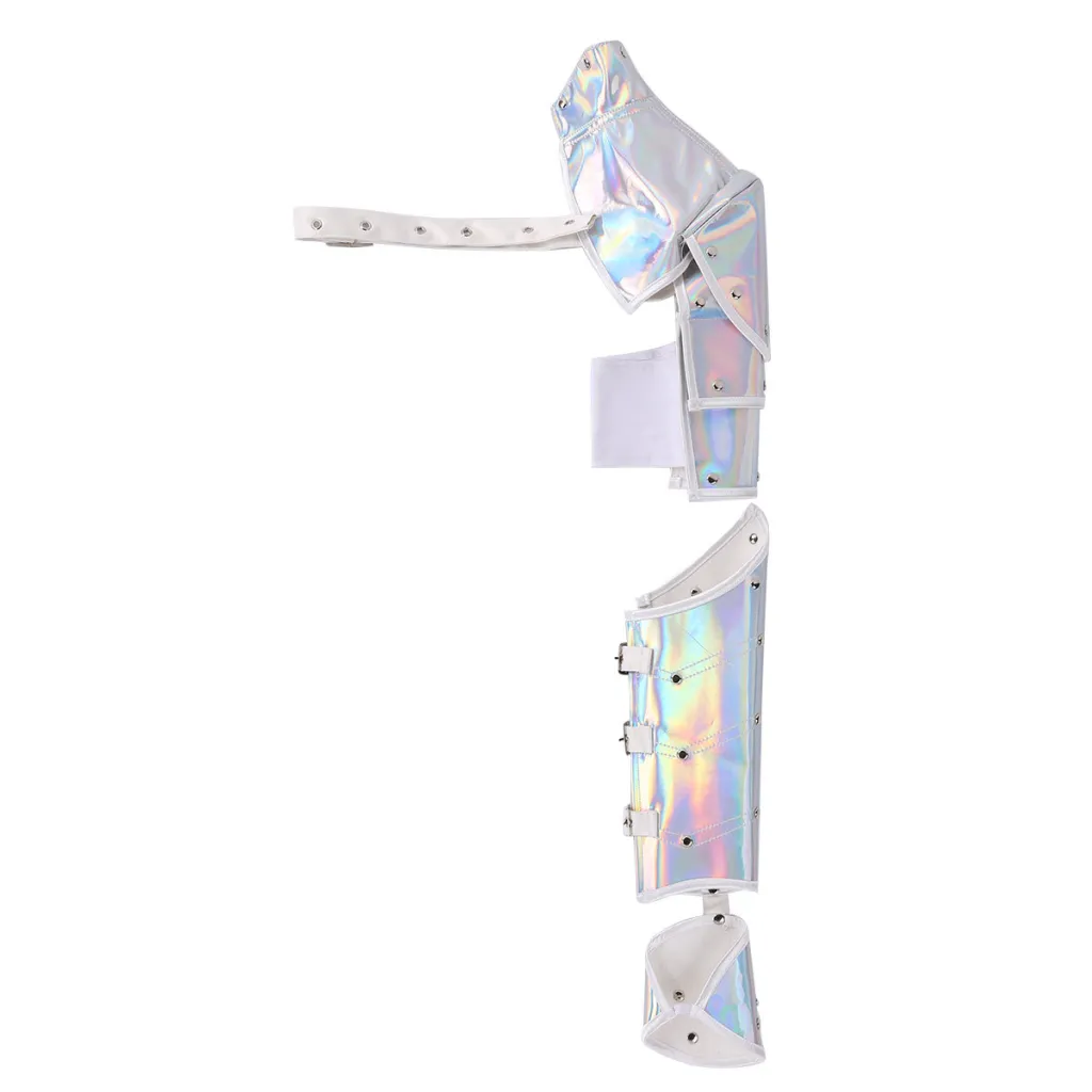 Silver Phantom Shoulder Arm Performance Dress - Silver