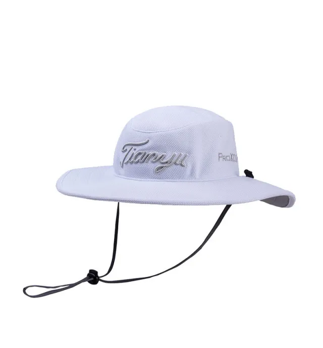 Golf Hat Big Brim Fisherman Hat Top Hat Sports And Leisure Hat White Silver - Shop at LoveMi