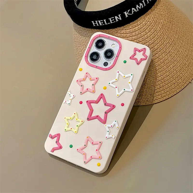 Stereo Color Star Silicone Phone Case