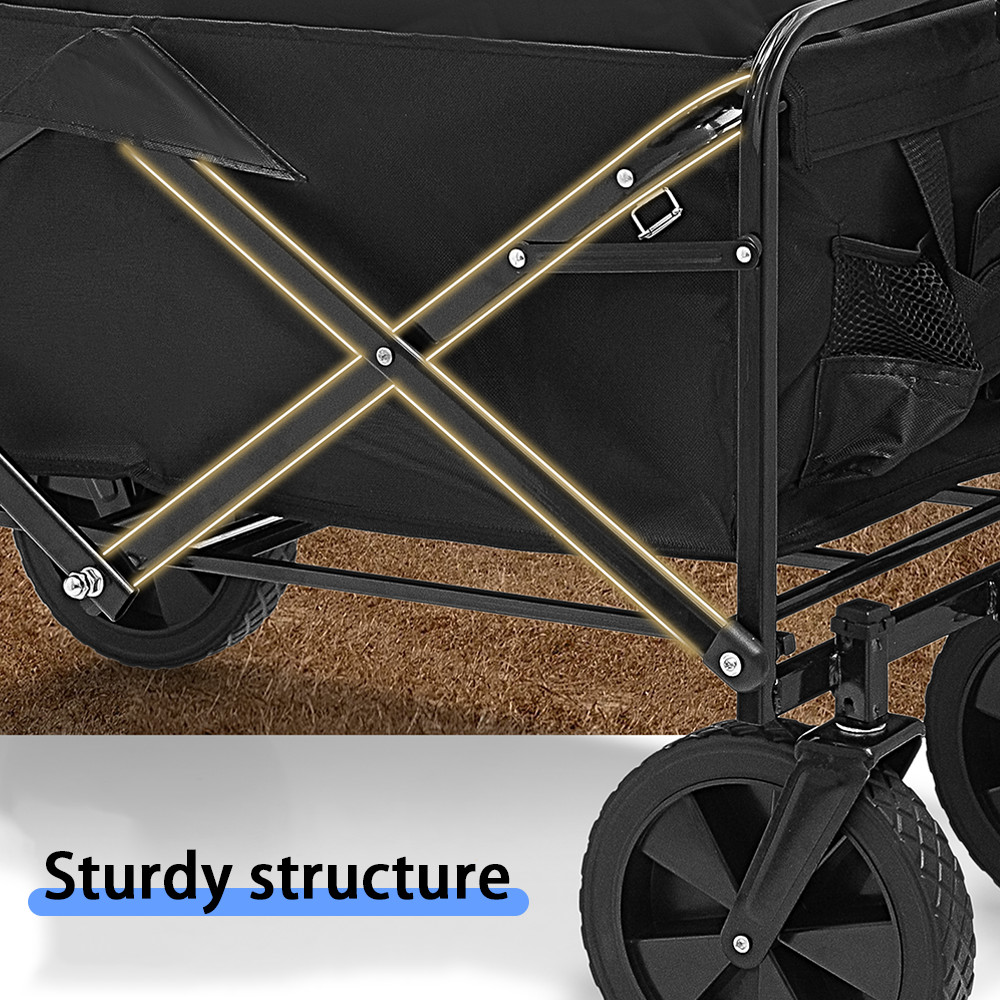 Heavy Duty Foldable Camping Outdoor Garden Trolley Cart Wagon Truck Wheelbarrow — image 11