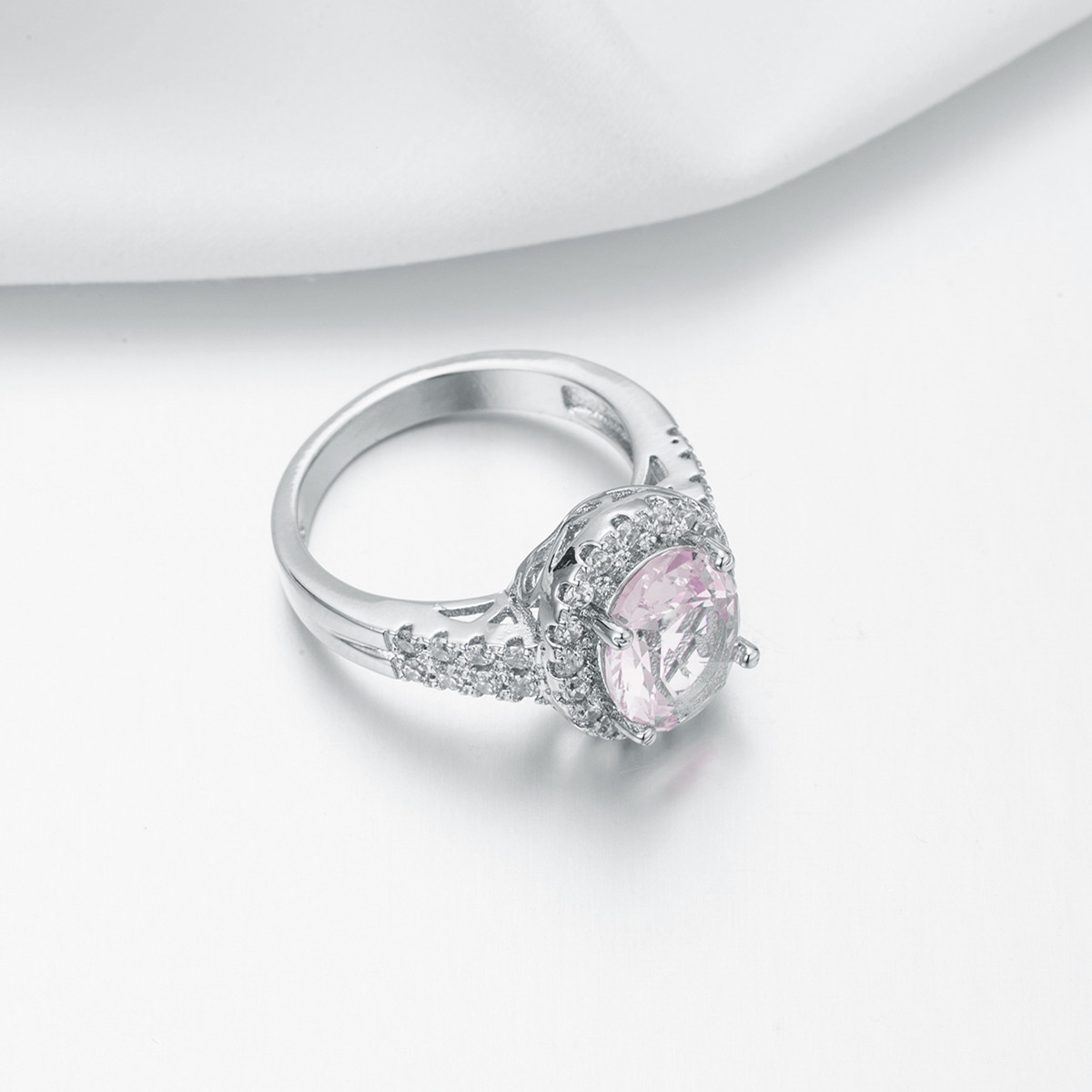 New Oval Cut Crystal & Zircon Ring, European Style Zircon Engagement Jewelry For Women
