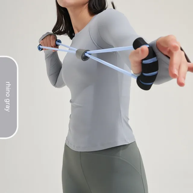 Yoga Clothes Women's Running Top Gray - Shop at LoveMi