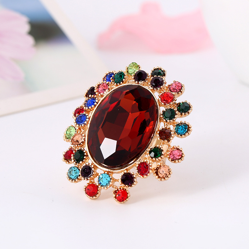 Full Diamond Crystal Glass Couple Ning Adjustable Ring