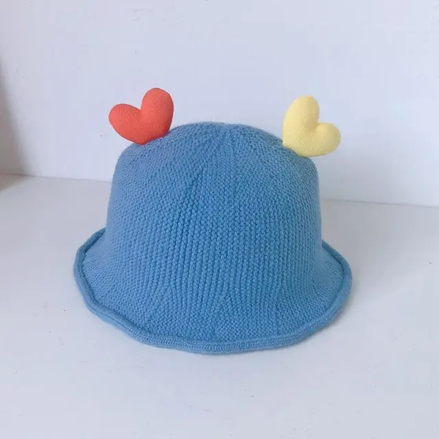 Cute Spring And Autumn Knitted Bucket Hat Blue - Shop at LoveMi
