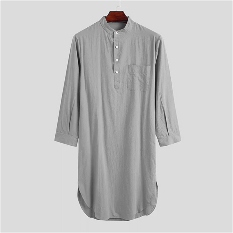 Middle Eastern Muslim Stand Collar Robe
