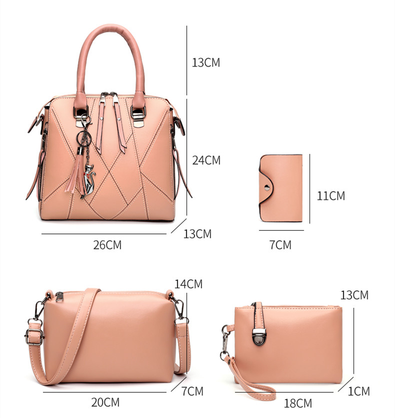 Title 9, Four-piece female bag with tassel, portable pic...