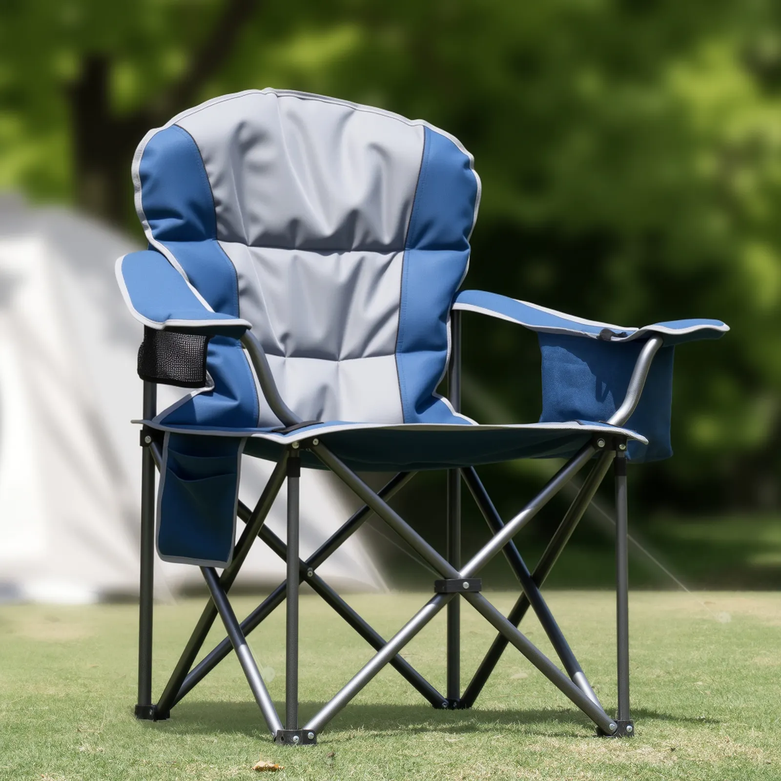Oversized Camping Folding Chair, Heavy Duty Padded