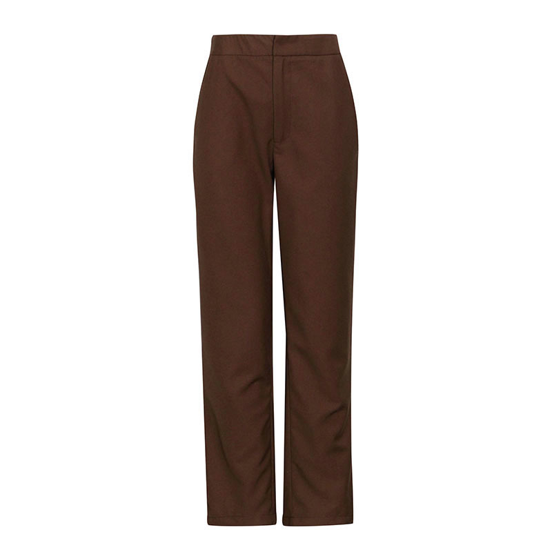 Waist Solid Color Suit  And  High Waist Straight Trousers