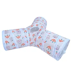 Rabbit Cat Tunnel Suede Cat Three Channel Foldable Pet Supplies - Y Type - View 1