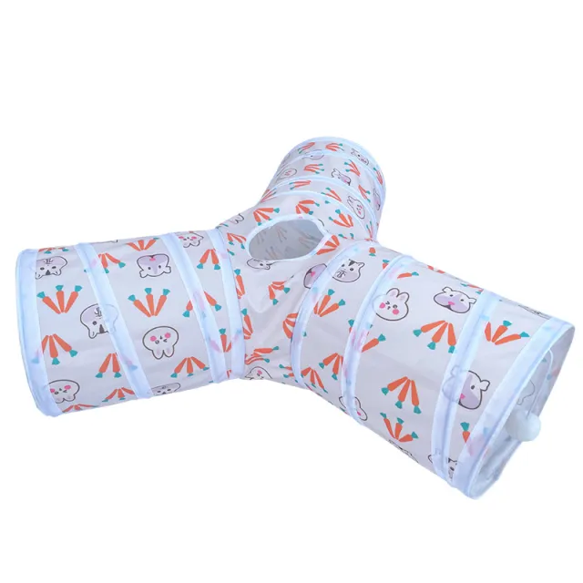 Rabbit Cat Tunnel Suede Cat Three Channel Foldable Pet Supplies Y Type - Shop at LoveMi