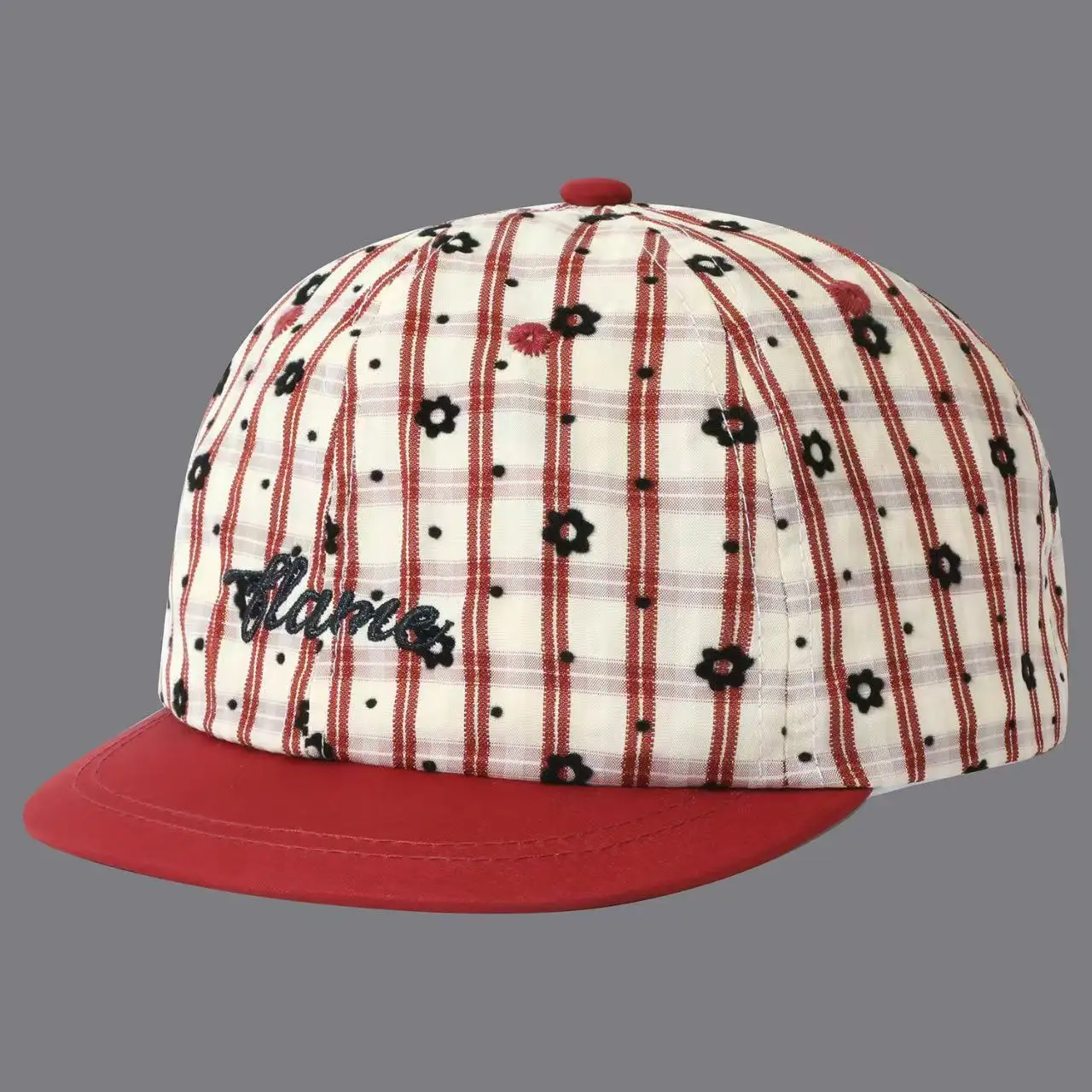 Korean-style Retro Multi-color Checked Baseball Cap