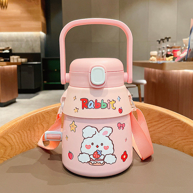 Cute Children's Straw Stainless Steel Pot Belly Cup - Image 3