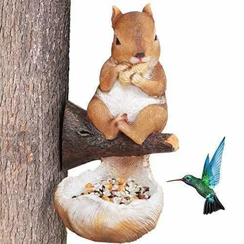 Cute Squirrel Bird Feeder For Garden Decoration Squirrel - Shop at LoveMi