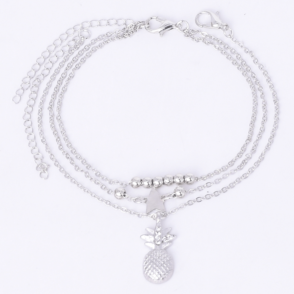 Fashion Ladies Multi-layer Medal Pendant Anklet