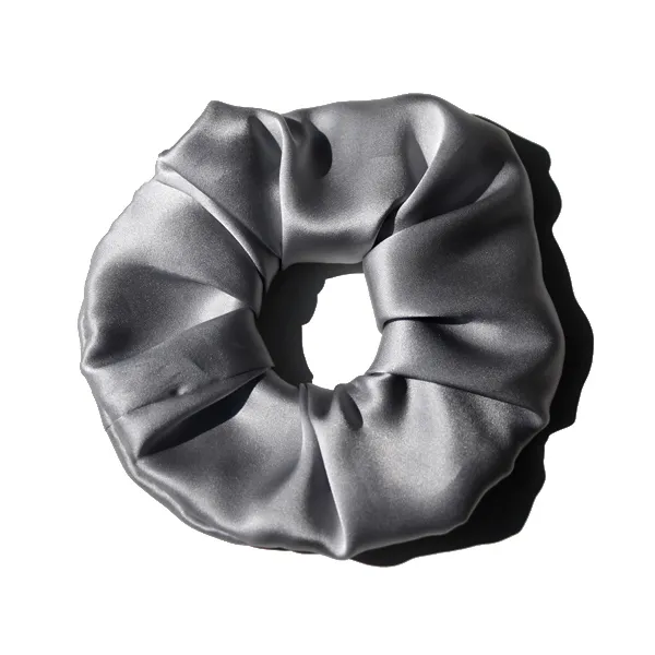 Silk Large Intestine Circle Head Flower Silk Hair Rope Satin Starry Sky Grey - Shop at LoveMi